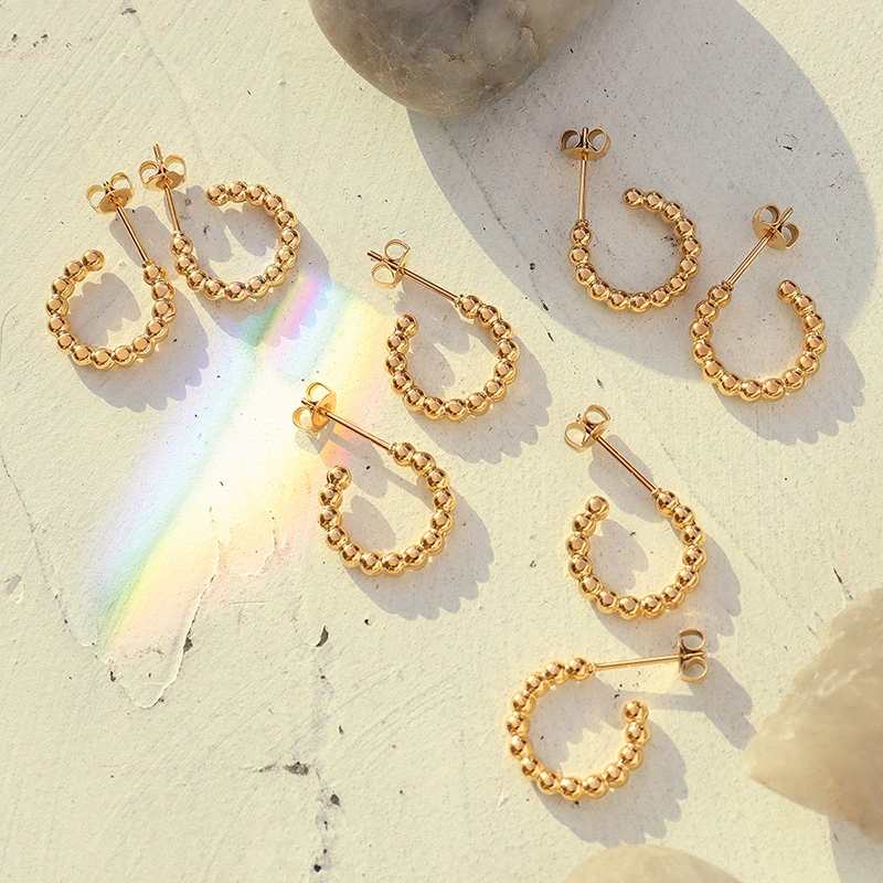 Gold Plated Stainless Steel Hoop Earrings Jewelry