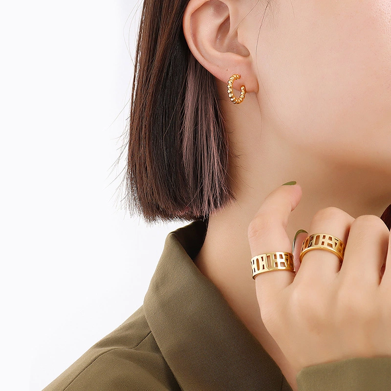 Gold Plated Stainless Steel Hoop Earrings Jewelry