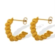 Stainless Steel 18K Gold Color Twist Hoop Earrings