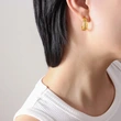 Trendy Moon Shape Stainless Steel Stud Earrings