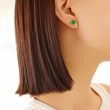 Women Earrings, Steel Earrings, Malachite