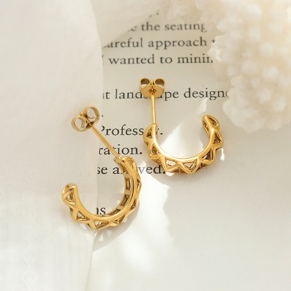 18K Gold Plating Stainless Steel Hoop Earring