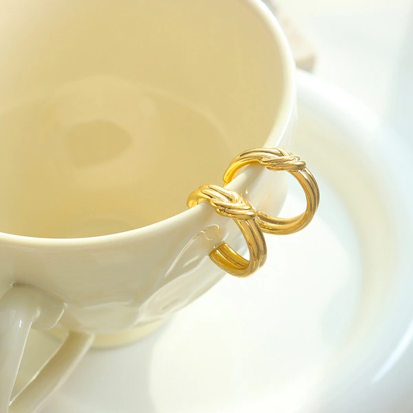 Hoop Earrings, Steel Hoop Earrings, Twist Earrings