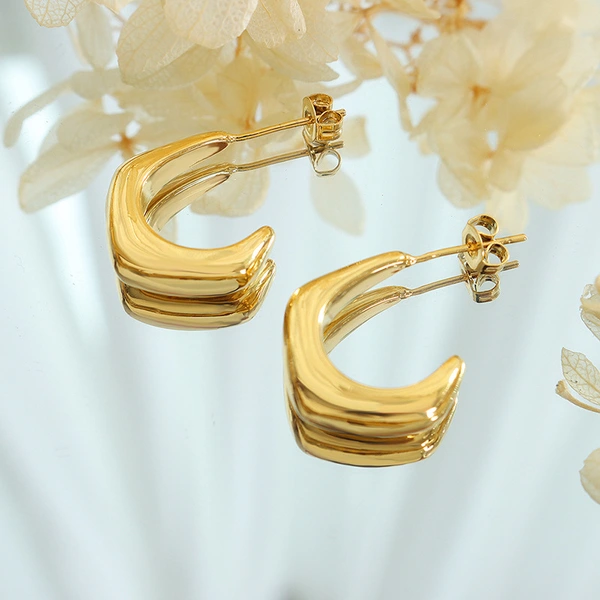 18K Gold Plated Stainless Steel Ear Studs