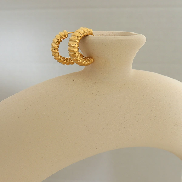  18k gold plated brass geometry jewelry