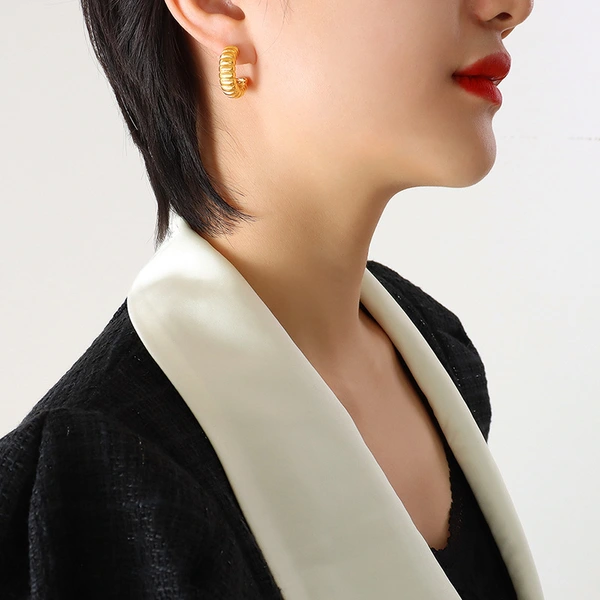  18k gold plated brass geometry jewelry