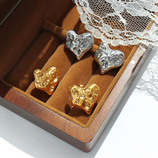 Titanium Steel Gold Euphoria Firewalker Stud Earrings