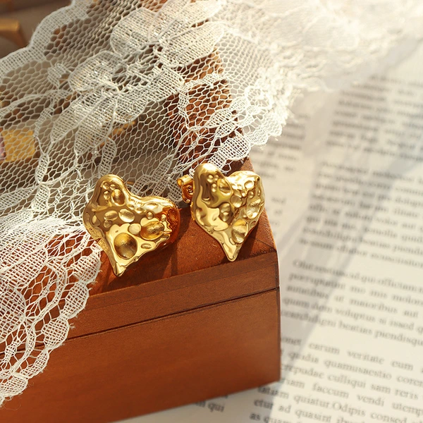 Titanium Steel Gold Euphoria Firewalker Stud Earrings