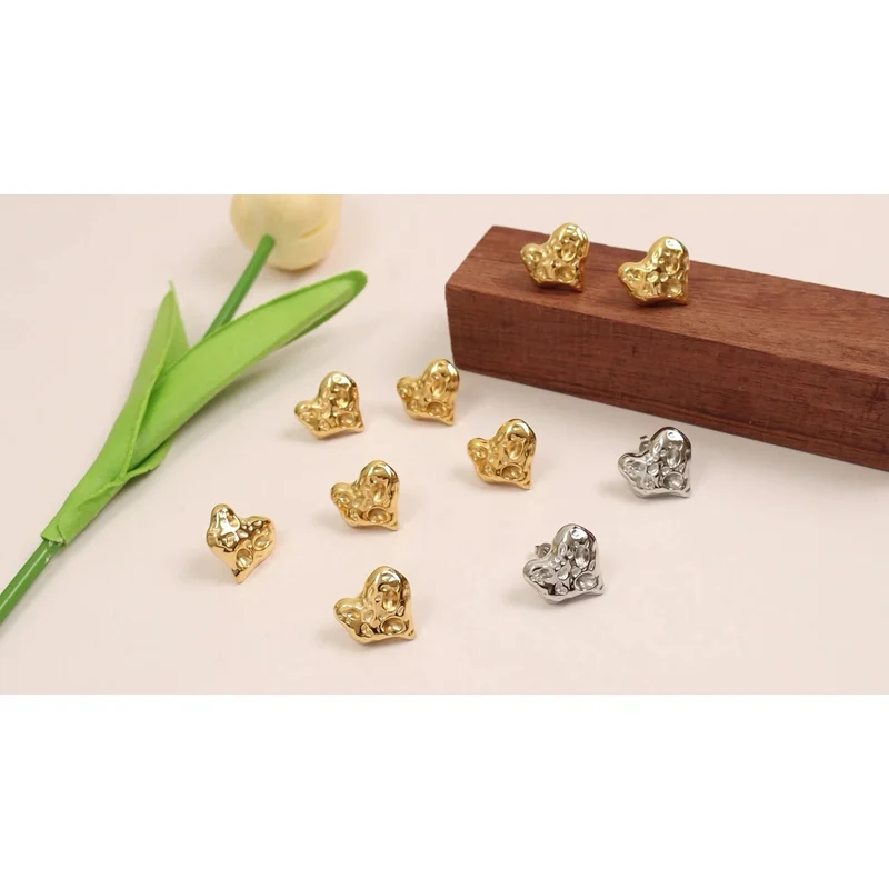 Titanium Steel Gold Euphoria Firewalker Stud Earrings