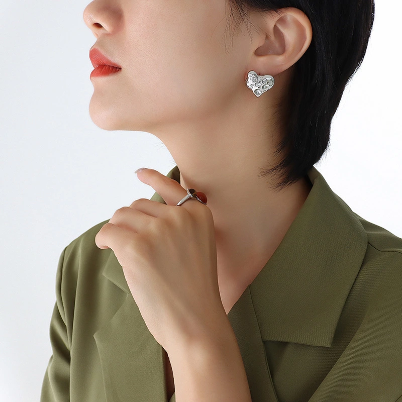 Titanium Steel Gold Euphoria Firewalker Stud Earrings