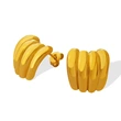 18k Banana Gold Hoop Earrings Stud