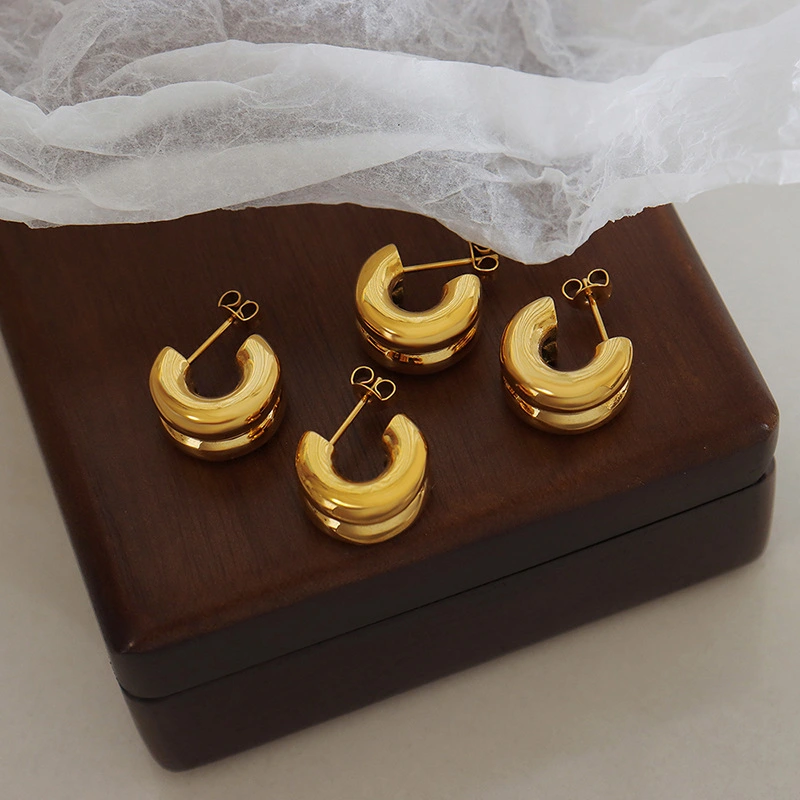 Titanium Steel Women Nash Baby Hoop Earrings