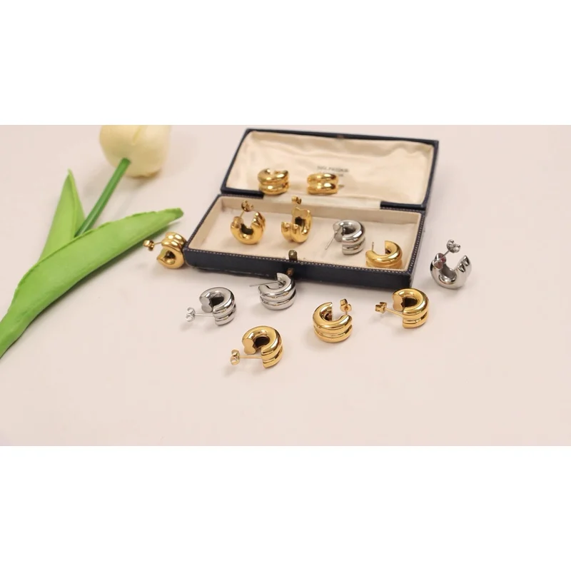 Titanium Steel Women Nash Baby Hoop Earrings