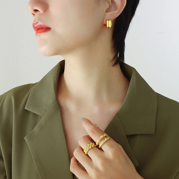 Titanium Steel Women Nash Baby Hoop Earrings