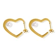 Dainty Pearl Heart Hoop Earring Pearl Stone Hoop Earring