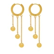 18K Huggie Earrings Dangling Earrings With Polished Round