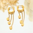 18K Huggie Earrings Dangling Earrings With Polished Round