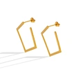 Titanium Steel 18K Gold Square Hoop Earrings