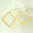 Titanium Steel 18K Gold Square Hoop Earrings