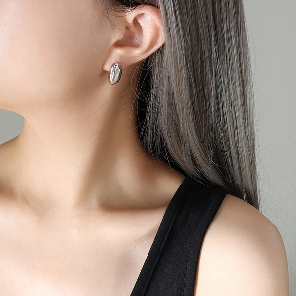 Urban Jewelry Titanium Steel Gold Women Stud Earrings