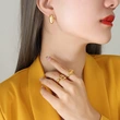 Urban Jewelry Titanium Steel Gold Women Stud Earrings
