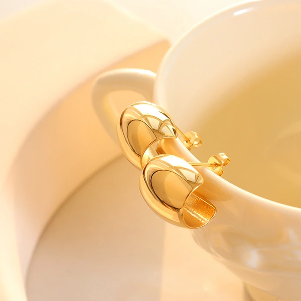 18K Yellow Gold Large Earring Hoops