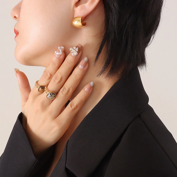 18K Yellow Gold Large Earring Hoops