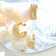 Stainless Steel Gold Big Hoop Earrings CZ