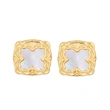 Fashion Jewelry Mother of Pearl Gold Color Stud Earrings