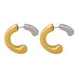 Stainless Steel Two Tone Hoop Earrings