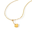  Silver and Rose Gold Plated Ball Heart Necklace