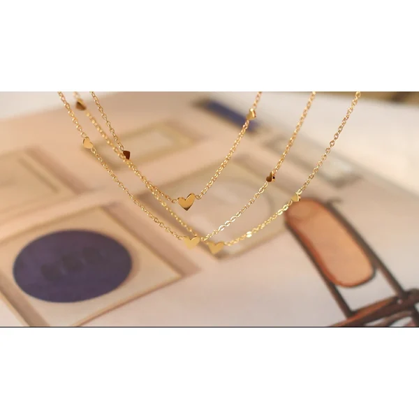  Silver and Rose Gold Plated Heart Necklace