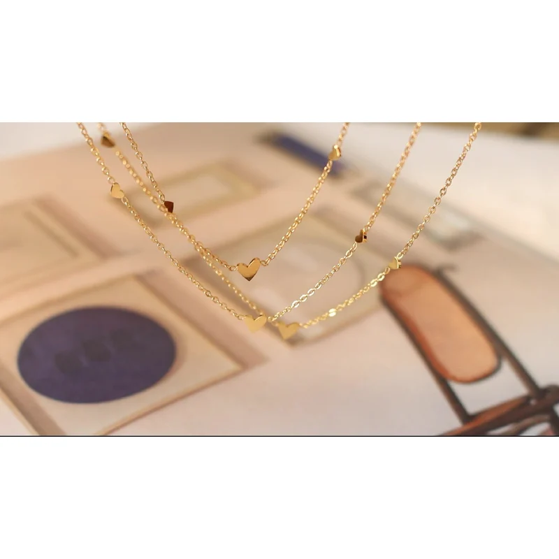  Silver and Rose Gold Plated Heart Necklace