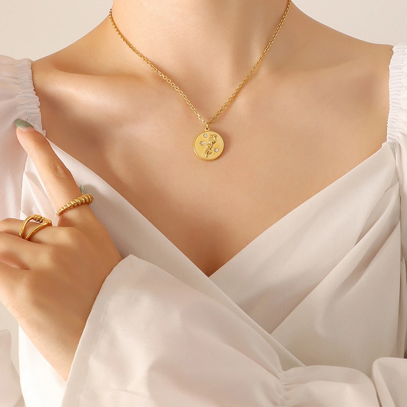  Silver and Rose Gold Plated Necklace