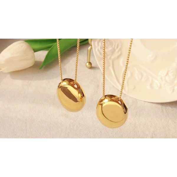 18K Real Solid Gold Pendant Necklace for Women