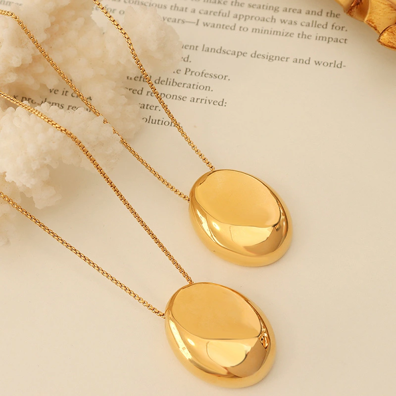 18K Real Solid Gold Pendant Necklace for Women
