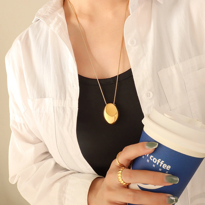 18K Real Solid Gold Pendant Necklace for Women