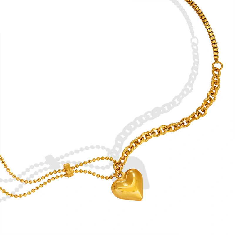 18K gold plated heart pendant necklace
