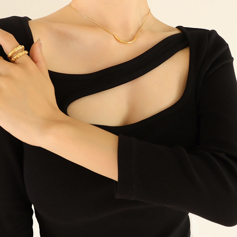 Geometric Tube Bar Necklace Pendant for Women