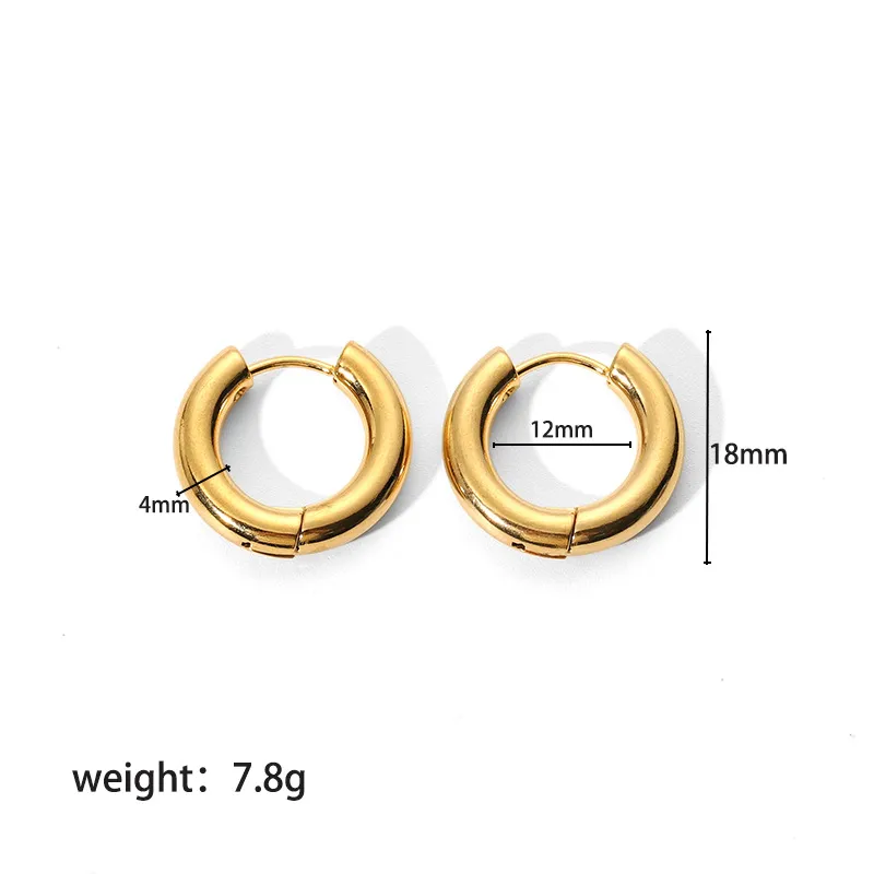 18K Gold Plating Women Two Tone Huggie Hoops Earrings