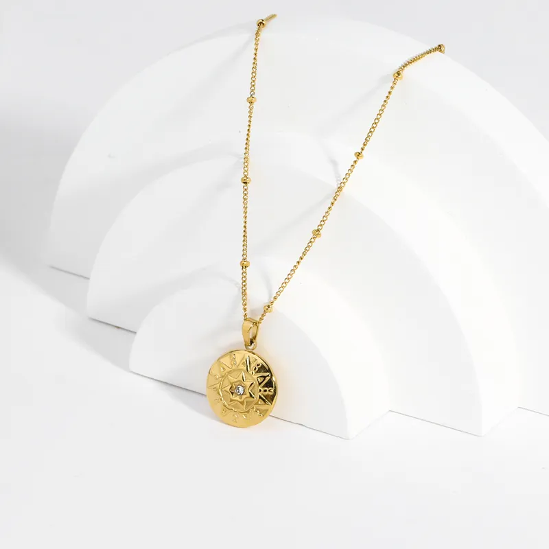 Fashion Stainless Steel Rune Pendant Necklace