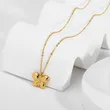 Gold Color Stainless Steel Cute Butterfly Pendant Necklace