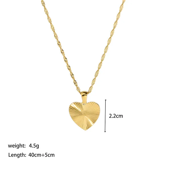 Stainless Steel High Gloss Heart Pendant Necklace