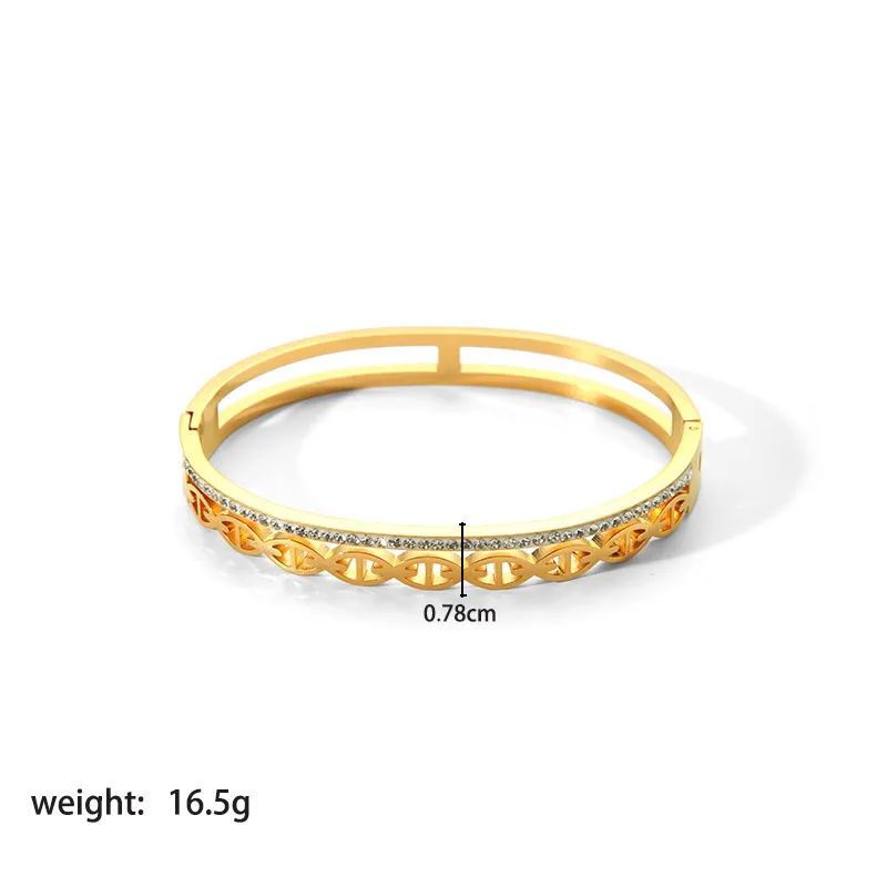 Gold Color Stainless Steel Fashion Women Bangle Bracelet