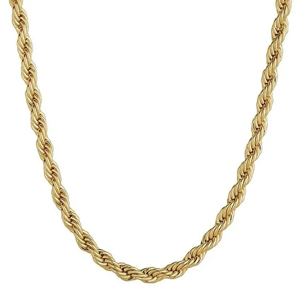 Fashion Stainless Steel Gold Plated Rope Chain Necklace