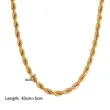 Fashion Stainless Steel Gold Plated Rope Chain Necklace