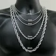 Stainless Steel Silver Color Rope Chain Necklace