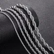 Stainless Steel Silver Color Rope Chain Necklace