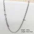 Stainless Steel Silver Color Rope Chain Necklace