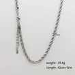 Stainless Steel Silver Color Rope Chain Necklace